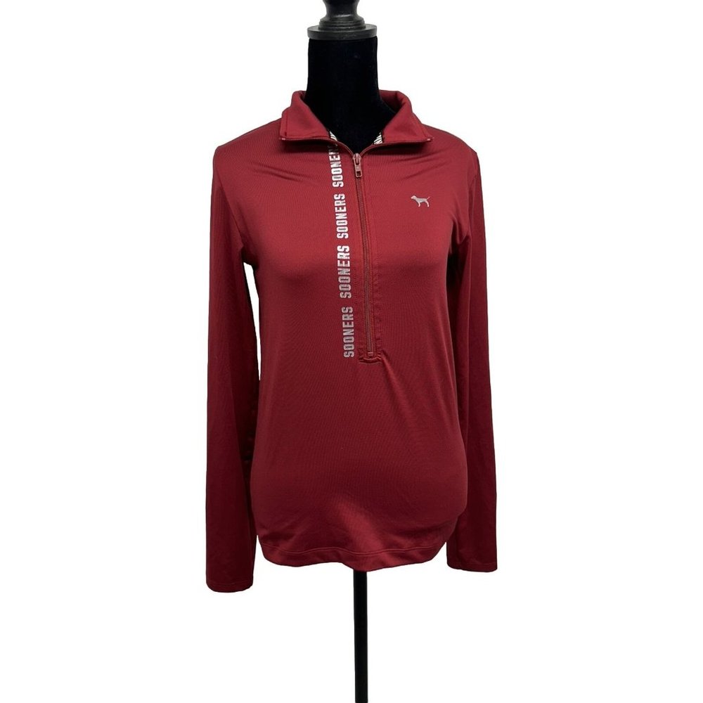 VICTORIAS SECRET‎ PINK Ultimate Oklahoma Sooners Size Small 5th & Ocean 1/4 Zip